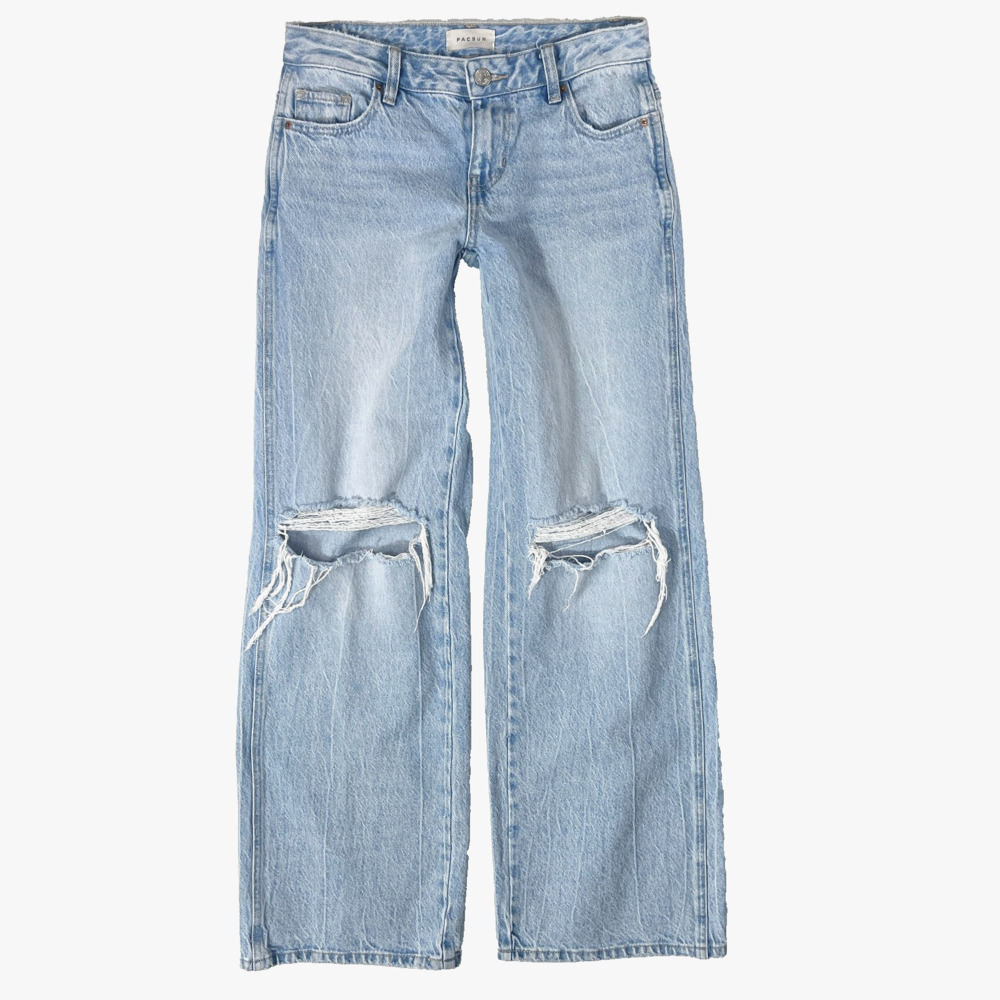 PacSun Casey Jeans 24 Low Rise Baggy Wide Leg 90s Y2K Grunge Skater Distressed